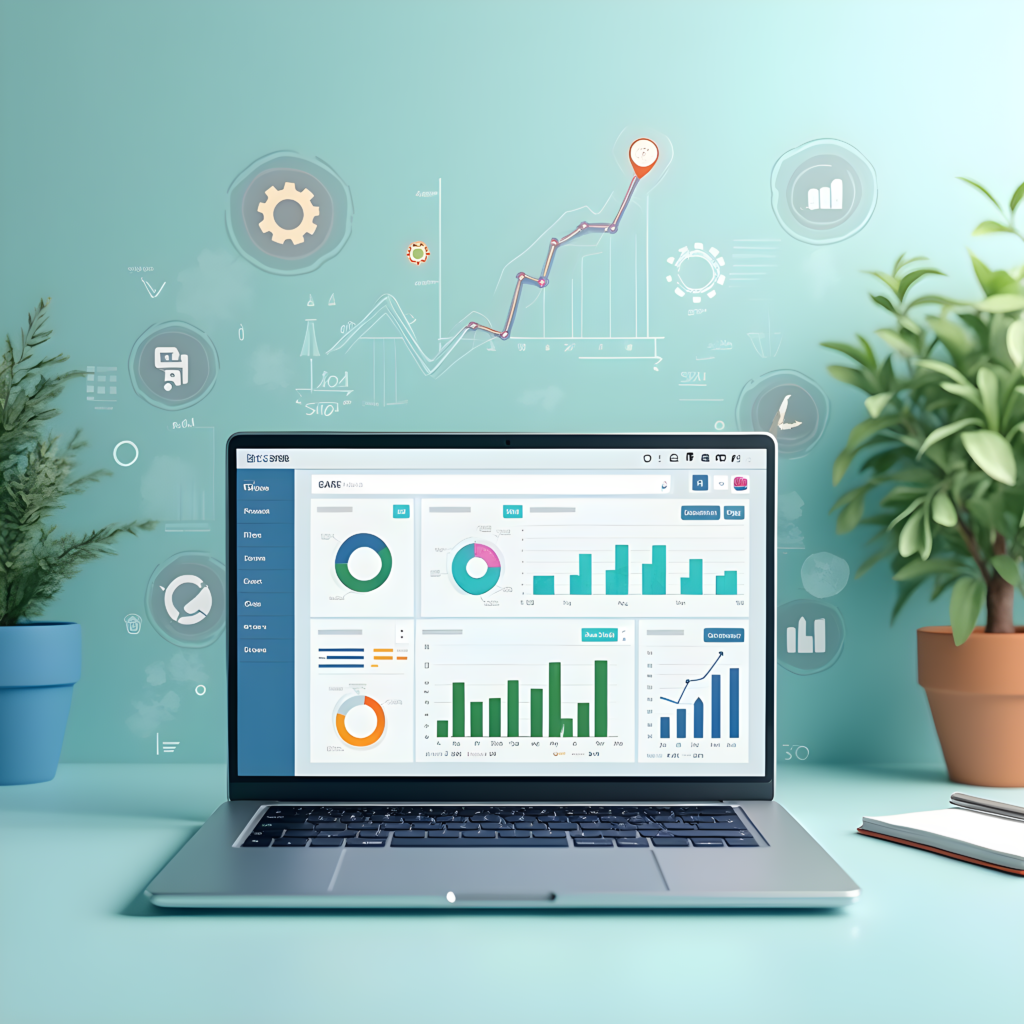 Technical SEO Checklist - Analytics dashboard displaying various graphs and charts for data analysis.